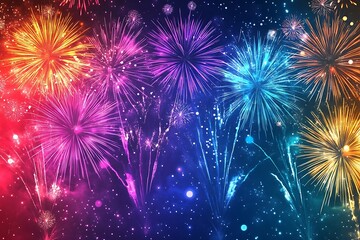 Colorful Fireworks Celebration Background12