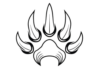 Tribal Tiger Claw Tattoo Design – Black and White Vector Illustration with Sharp Tribal Elements