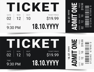 Black and white tickets