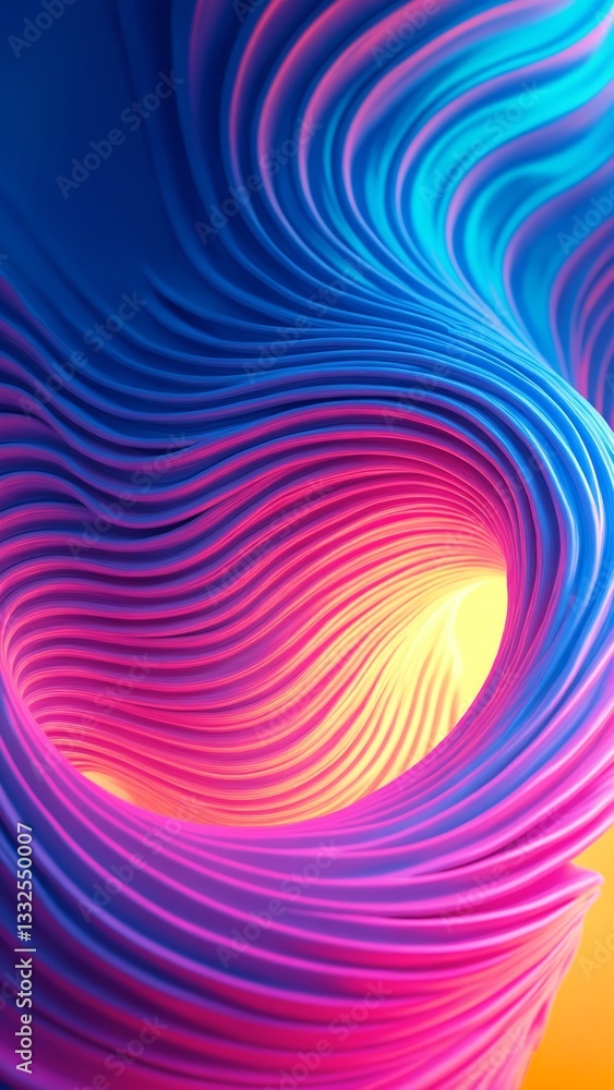 Aufkleber swirling vibrant patterns with blue, pink, and yellow light creating a 3d abstract background for ar