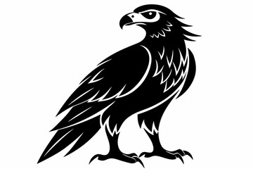Fototapeta premium buzzard bird line art silhouette vector illustration