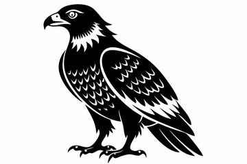 buzzard bird line art silhouette vector illustration