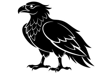 buzzard bird line art silhouette vector illustration