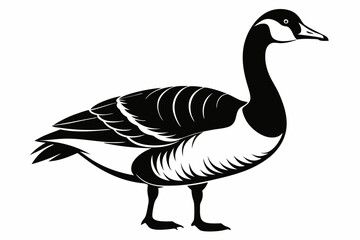 canada goose line art silhouette vector illustration