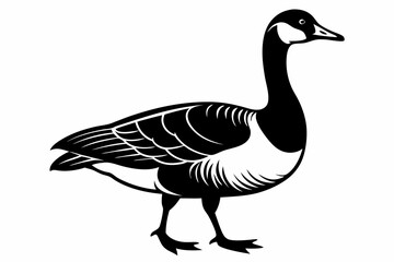 canada goose line art silhouette vector illustration