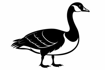 canada goose line art silhouette vector illustration