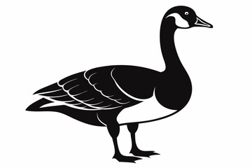 canada goose line art silhouette vector illustration