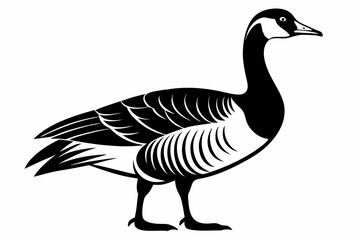 canada goose line art silhouette vector illustration