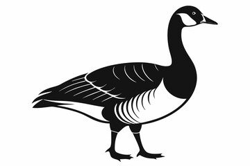 canada goose line art silhouette vector illustration