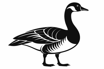 canada goose line art silhouette vector illustration