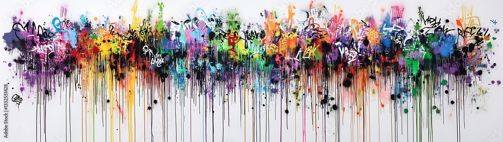 Aufkleber colorful artistic splash: a vibrant and abstract composition of cascading splashes of colors creatin