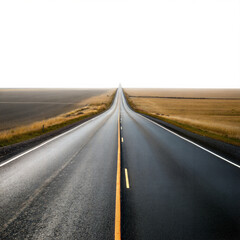 Naklejka premium endless asphalt road journey ahead isolated on white background png