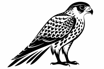kestrel bird line art silhouette vector illustration