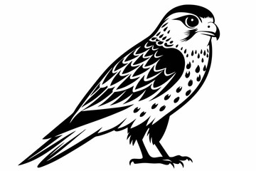 kestrel bird line art silhouette vector illustration