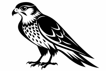 kestrel bird line art silhouette vector illustration