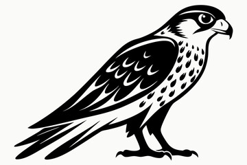 kestrel bird line art silhouette vector illustration