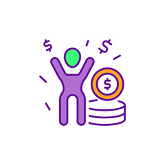 Financial Freedom Icon for Achieving Economic Independence.