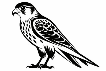 kestrel bird line art silhouette vector illustration