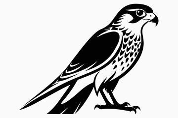 kestrel bird line art silhouette vector illustration