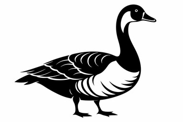  snow goose line art silhouette vector illustration