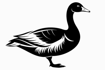  snow goose line art silhouette vector illustration