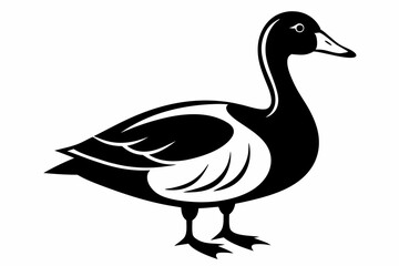  snow goose line art silhouette vector illustration