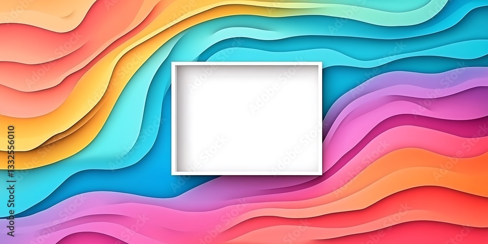 Poster vibrant abstract: a stunning abstract art piece features dynamic, multicolored wave patterns flowing