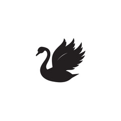 elegant swan icon vector image