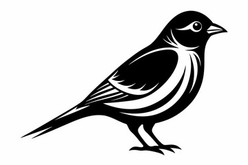 sparrow line art silhouette vector illustration