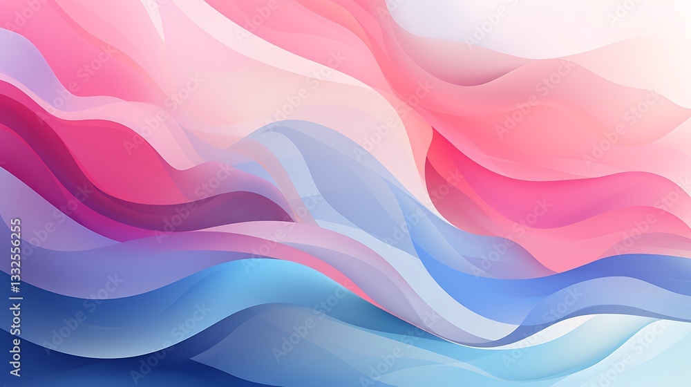Poster abstract waves of color: an abstract composition features dynamic, flowing waves of color, blending 