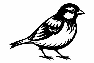 Fototapeta premium sparrow line art silhouette vector illustration