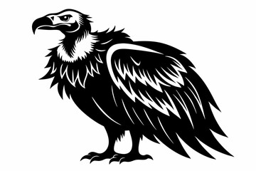 vulture bird line art silhouette vector illustration