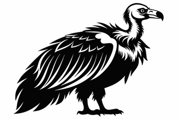 Naklejka premium vulture bird line art silhouette vector illustration