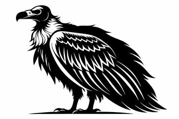 vulture bird line art silhouette vector illustration