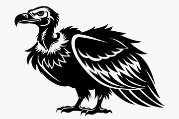 vulture bird line art silhouette vector illustration
