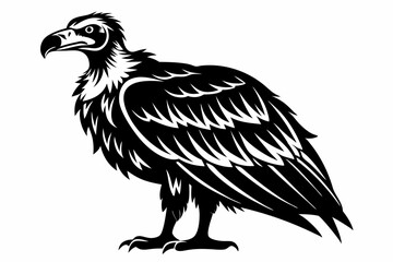 vulture bird line art silhouette vector illustration
