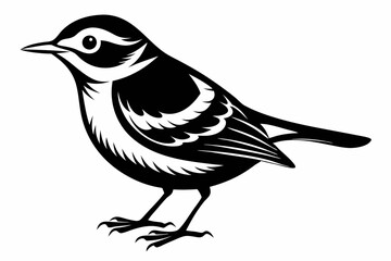 Fototapeta premium warbler bird line art silhouette vector illustration