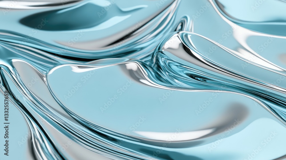 Aufkleber vibrant design showcases smooth curves and waves in stunning blue hues, creating a mesmerizing abstr