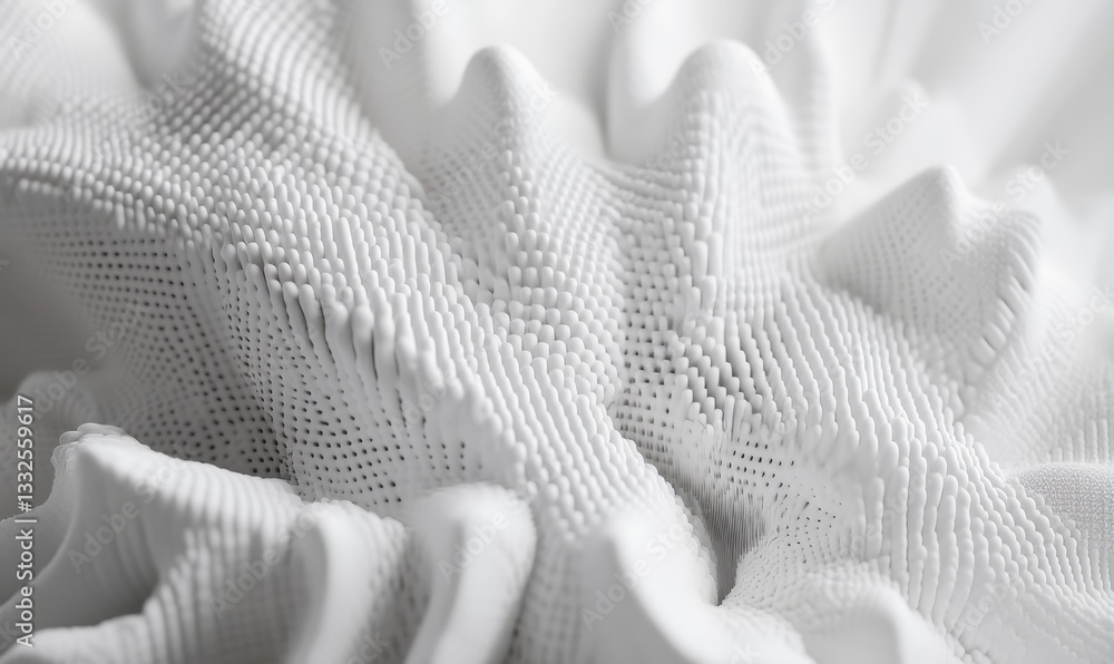 Poster white textured fabric waves abstract background design element