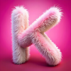 Fototapeta premium a letter k in a fluffy animal hair