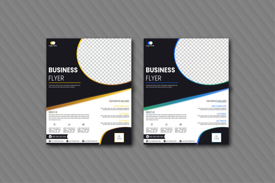 Corporate business flyer template design set, vector template design or business poster template design Business Flyer Corporate Flyer Template Geometric,