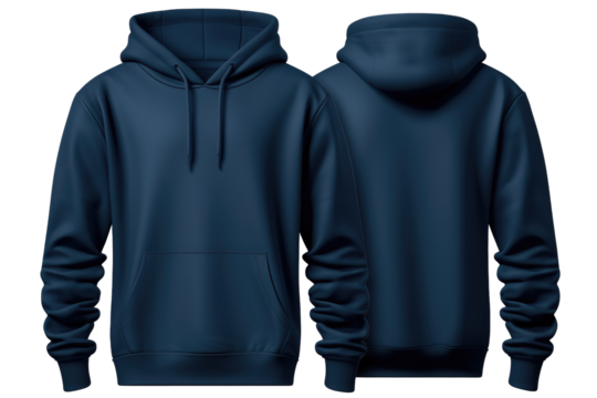  blue blank hoodie on transparent background - Powered by Adobe
