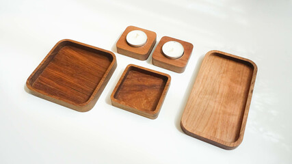 Minimalist Wooden Tea Set – Japanese Aesthetic with Handmade Walnut Trays