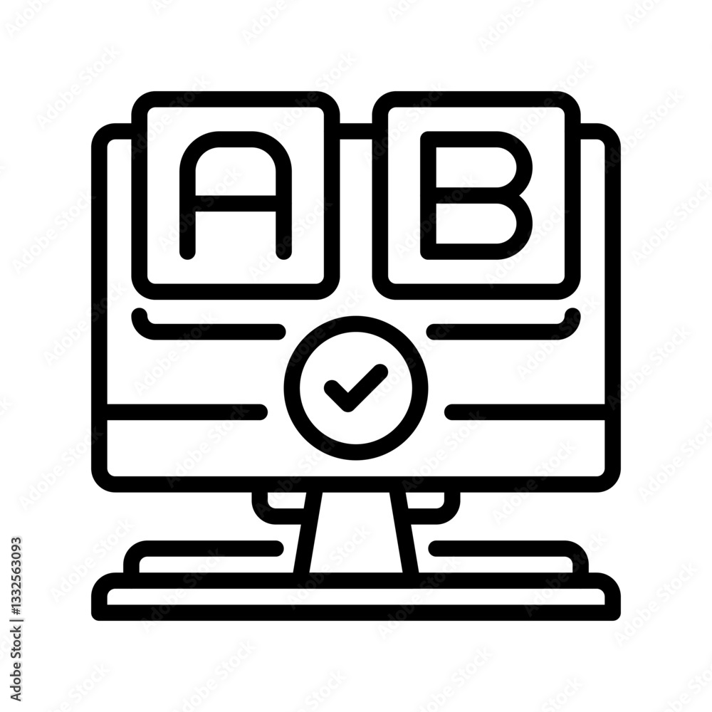 Poster a/b testing line icon. linear style sign for mobile concept and web design. outline vector icon. sym