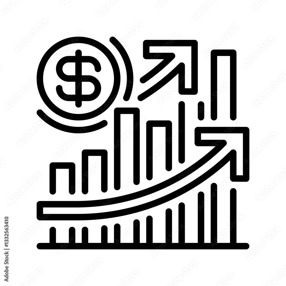Poster investment analysis line icon. linear style sign for mobile concept and web design. outline vector i