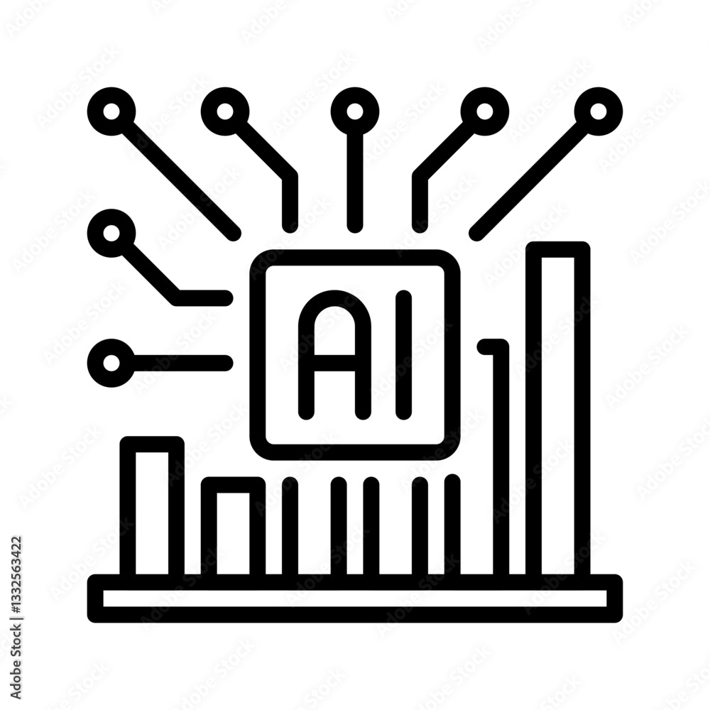 Poster machine learning line icon. linear style sign for mobile concept and web design. outline vector icon
