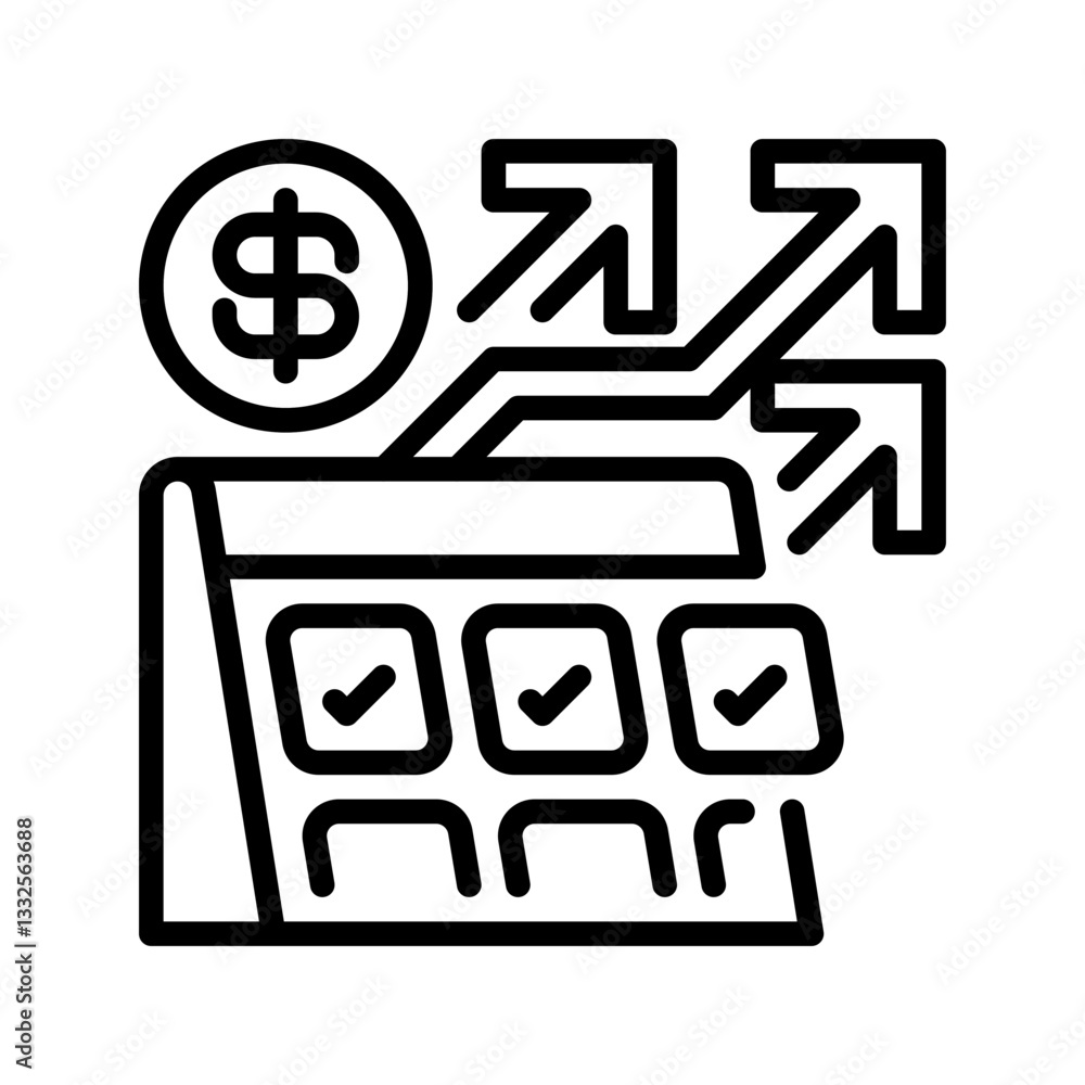 Poster revenue forecasting line icon. linear style sign for mobile concept and web design. outline vector i