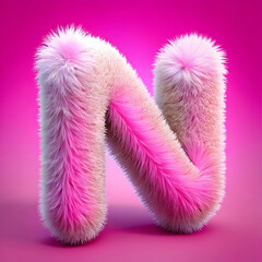Fototapeta premium a letter n in a fluffy animal hair