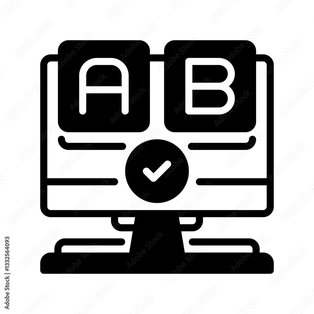 Poster a/b testing line icon. linear style sign for mobile concept and web design. outline vector icon. sym