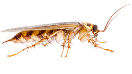 Australian cockroach walking on transparent background